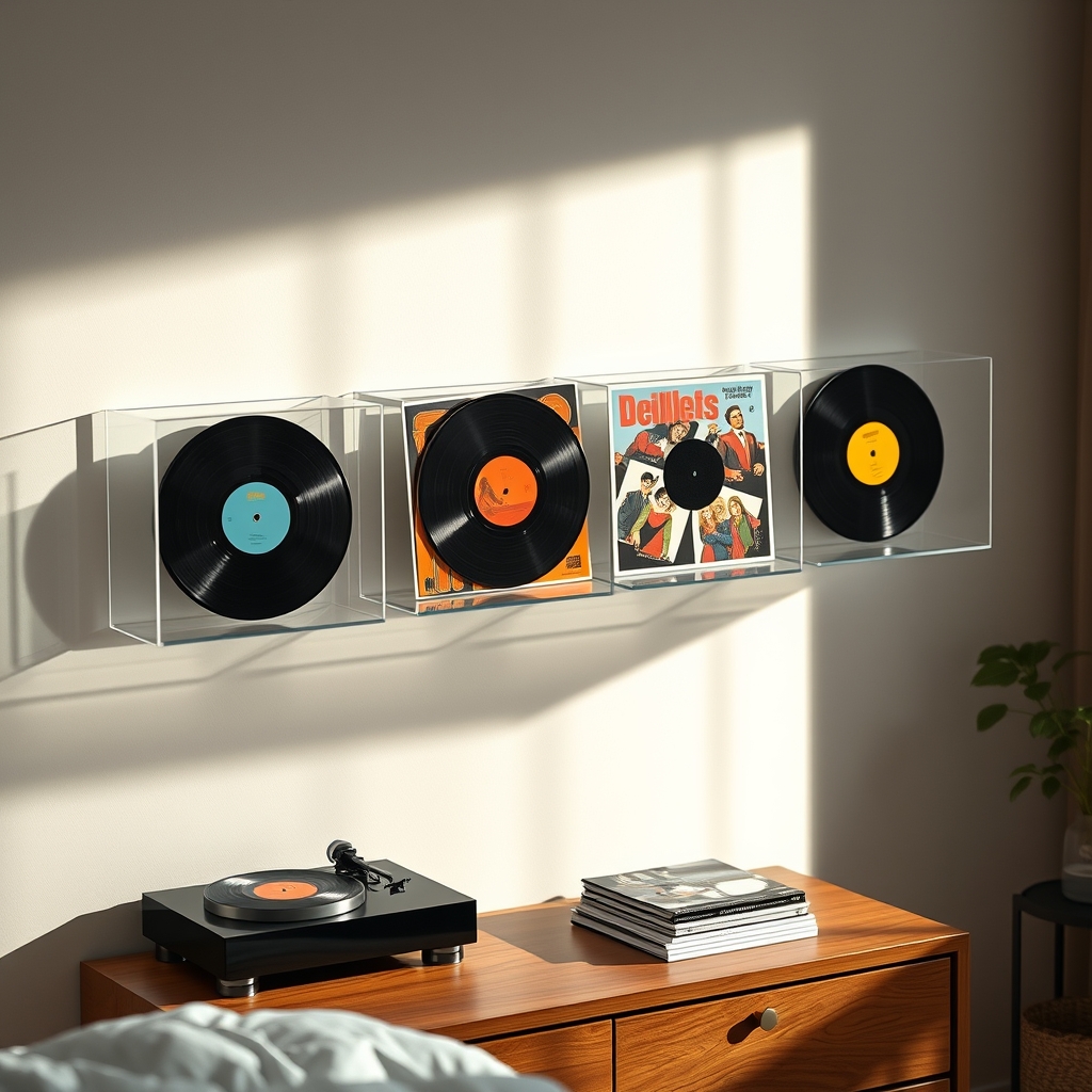 vinyl shelf in action