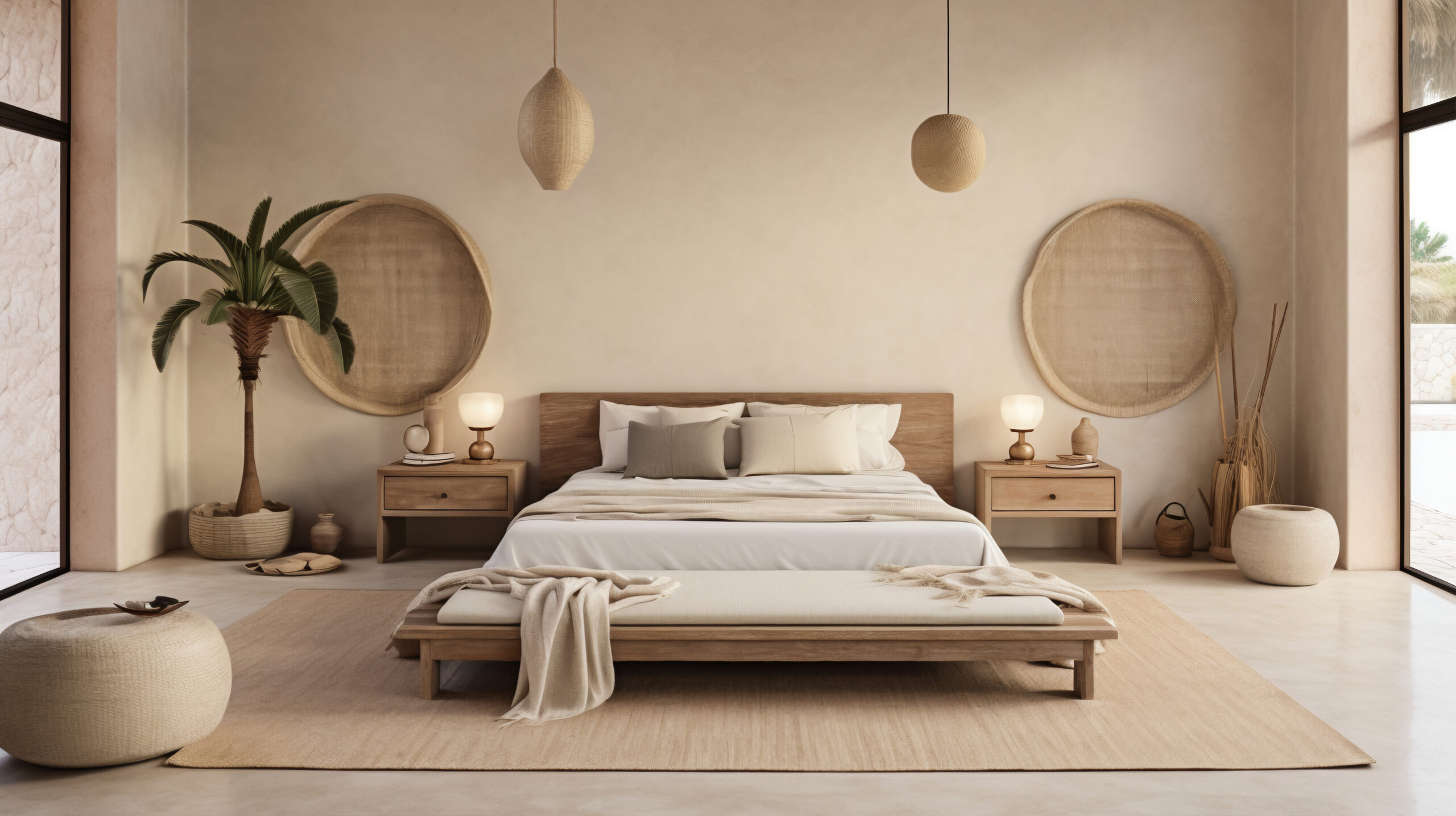 Japandi Bedroom Lighting Layered