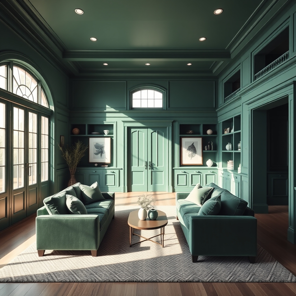 color drenching living room - Illustration 1