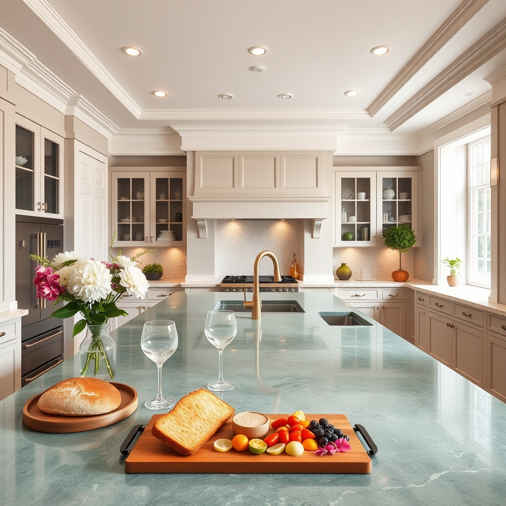green stone countertop kitchen - Illustration 3
