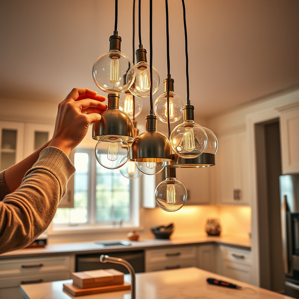 kitchen island pendant lighting cluster - Illustration 2