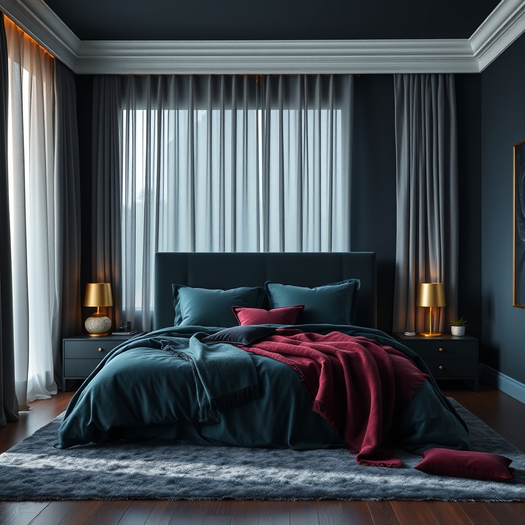 moody bedroom color palette deep hue - Illustration 1