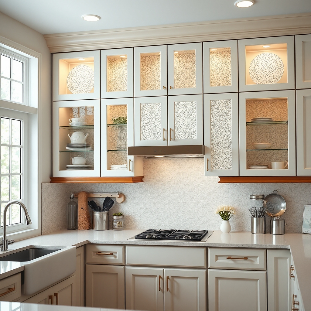 reed glass kitchen cabinet doors - Illustration 3