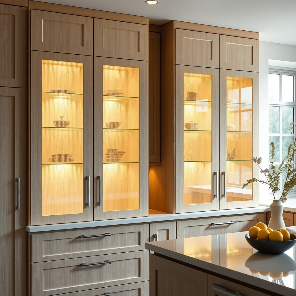reed glass kitchen cabinet doors - Illustration 1