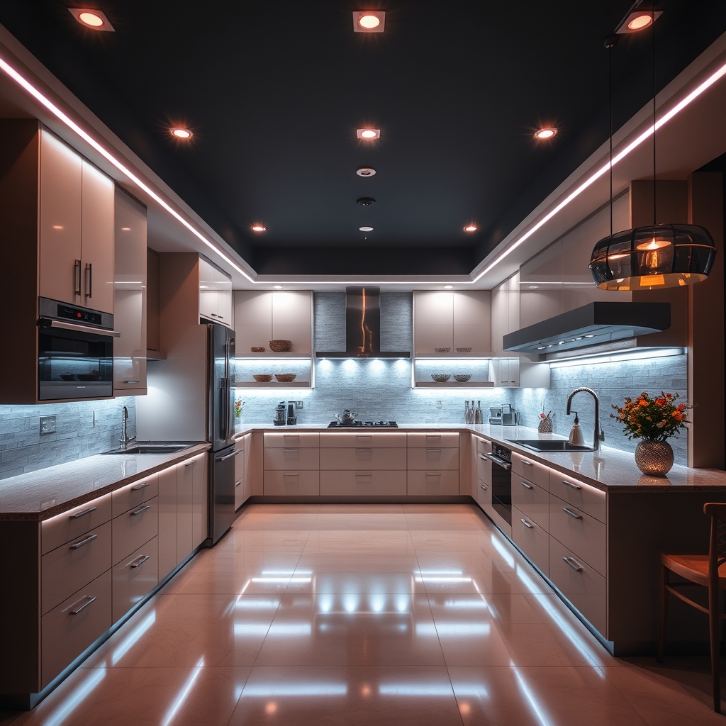 smart kitchen layered LED lighting - Illustration 3