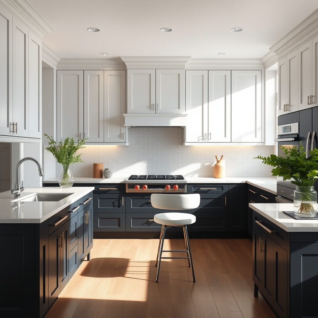 two-tone kitchen cabinets upper lower - Illustration 3