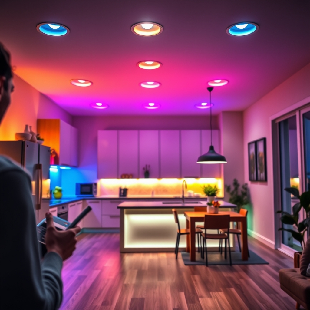 smart downlights in action