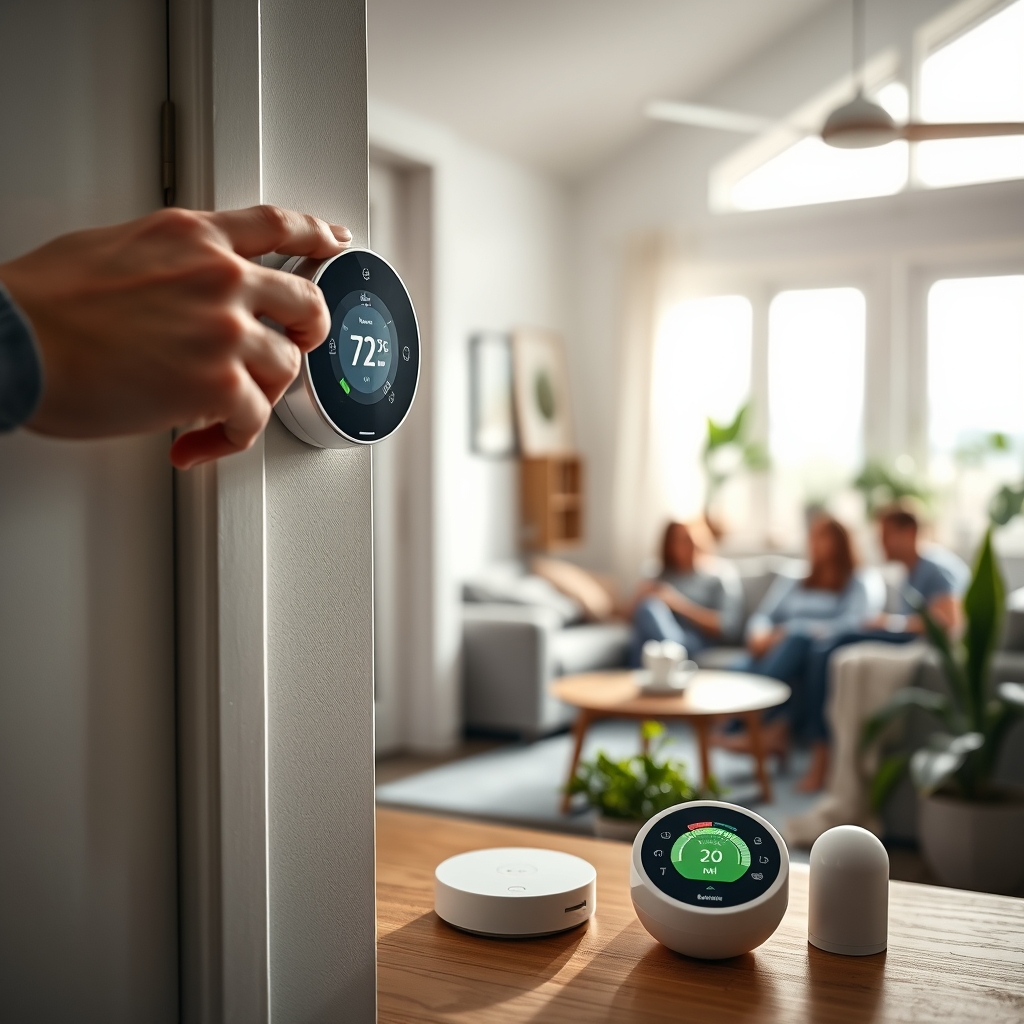 smart thermostat in action