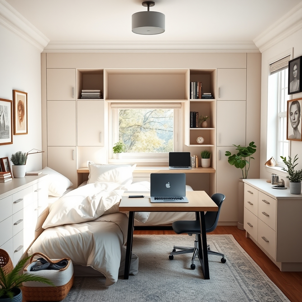 murphy bed with desk - Illustration 3