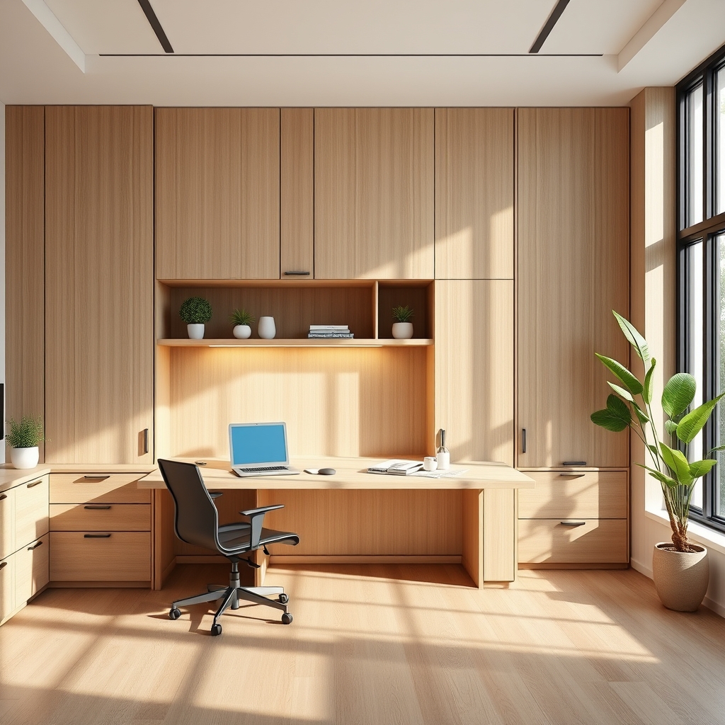 murphy bed with desk - Illustration 1