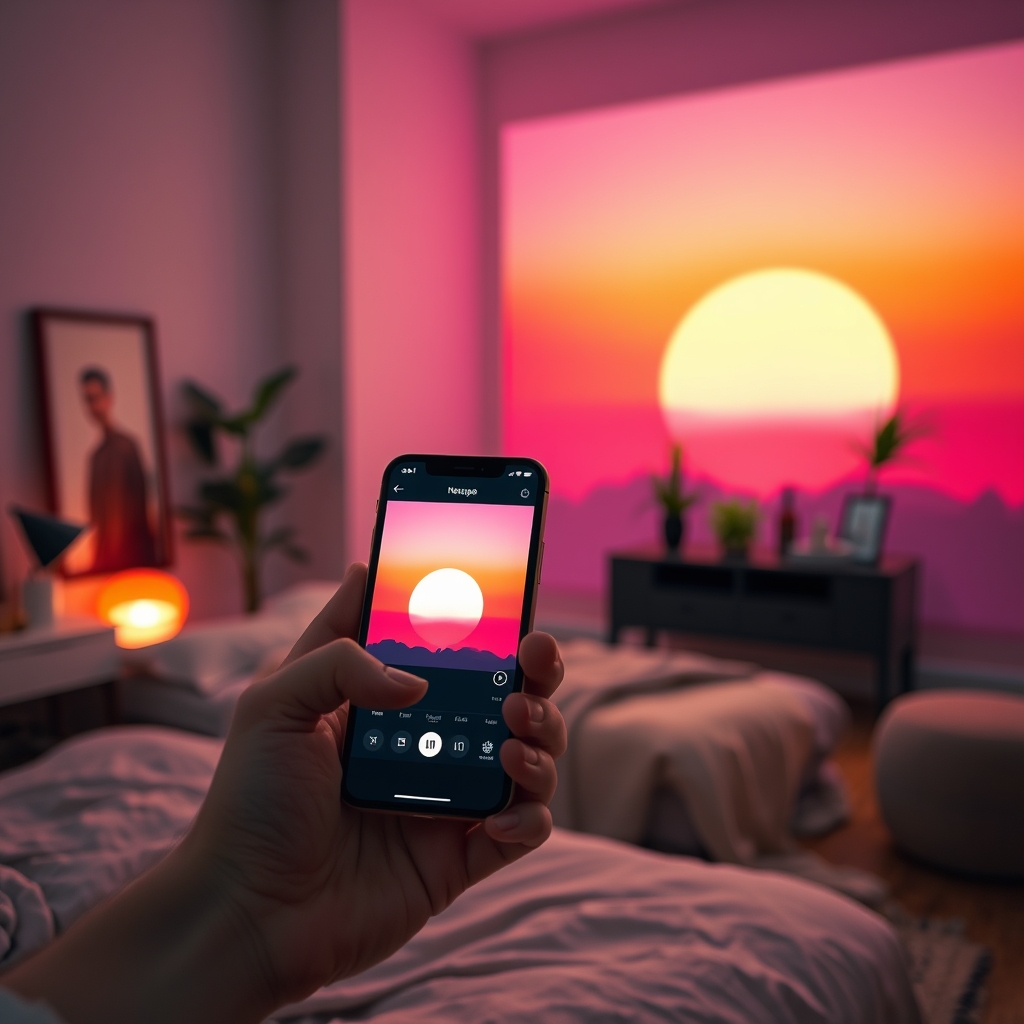 sunset lamp in action