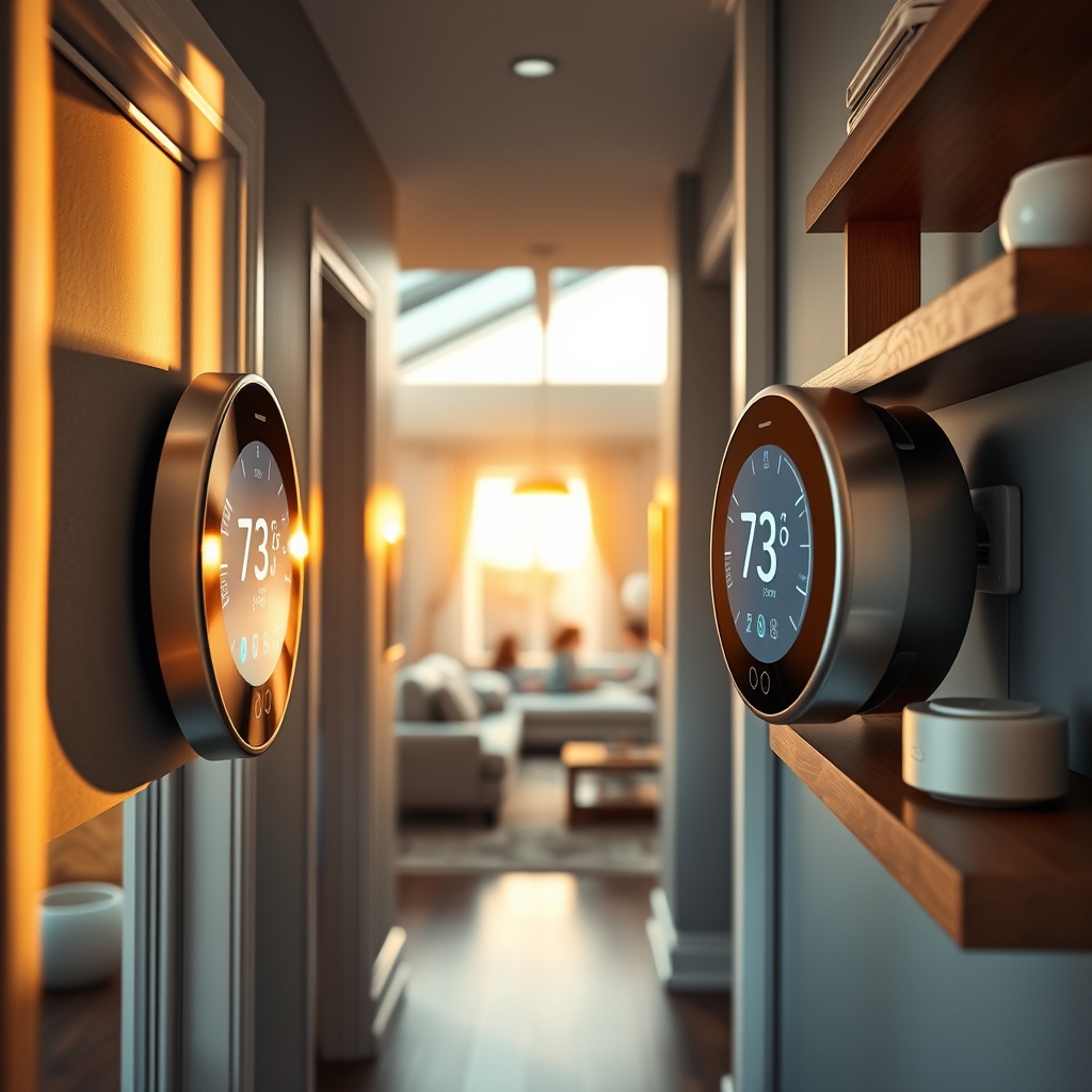 smart thermostat in action